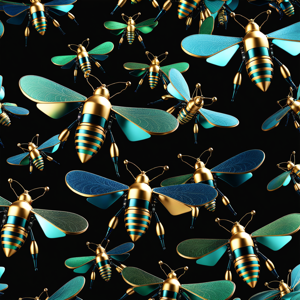 aerial-perspective-of-insect-like-swarm-drones-ai-driven-intricately-structured-in-neural-network