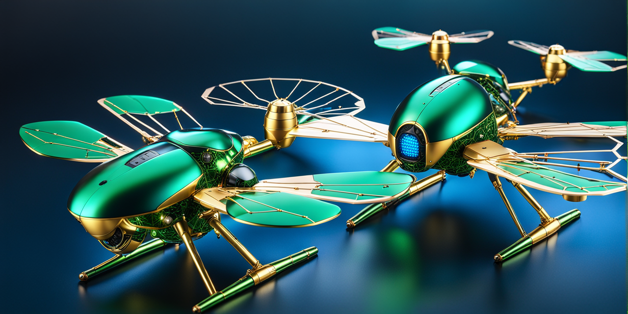 aerial-perspective-swarm-of-insect-shaped-drone-bots-resembling-bees-interconnected-by-a-neural-net